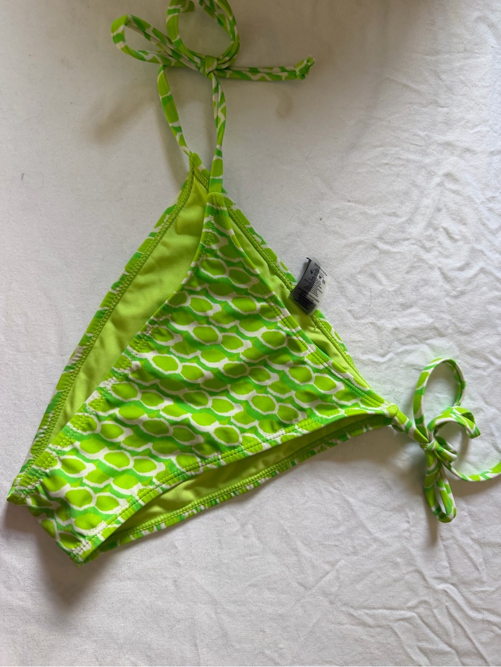 Kendall & Kylie Neon Lime Patterned Bikini Bottom